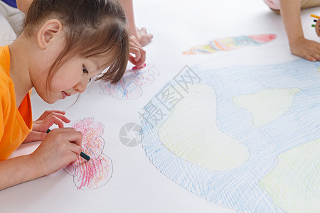 地球中国素材幼儿园小朋友画画背景