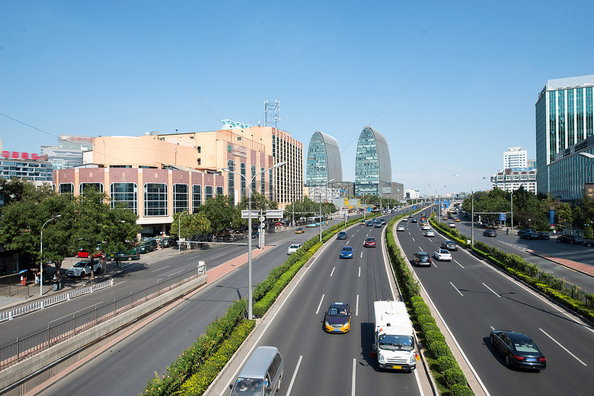北京西直门建筑群和道路图片