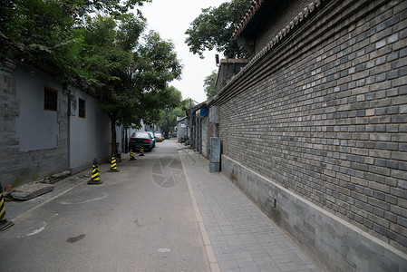 人类居住地小路树北京胡同高清图片