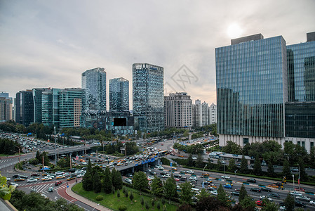 人造建筑文化都市风景北京市东直门建筑群背景图片