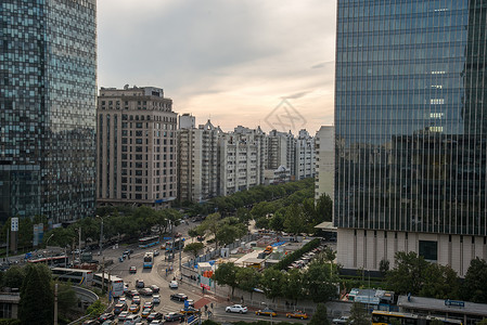 地标建筑水平构图高视角北京市东直门建筑群图片