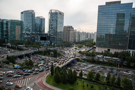 城市道路国际著名景点美景北京市东直门建筑群图片
