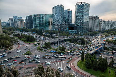 地标建筑水平构图都市风景北京市东直门建筑群图片