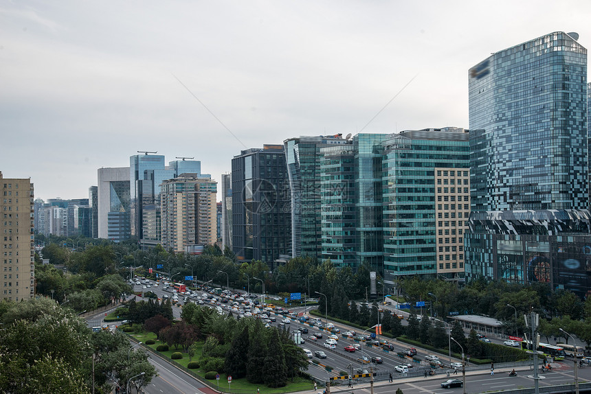 水平构图城市金融区北京市东直门建筑群图片
