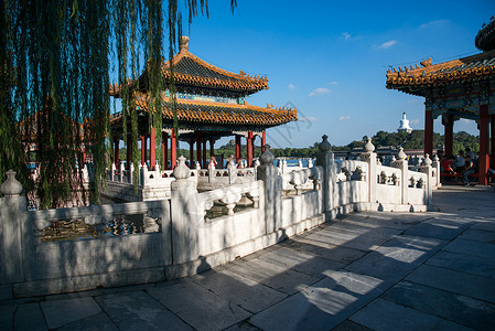 亭台楼阁建筑外部人造建筑北京北海公园图片