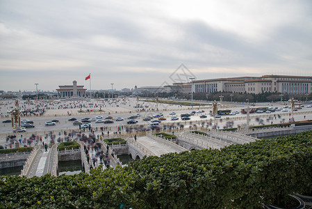 旅游胜地高视角交通工具北京广场全景图片