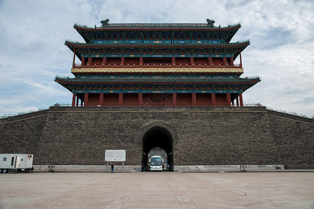 北京正阳门城市国内著名景点都市风光北京前门城楼背景