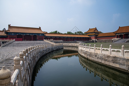 园林栏杆宏伟北京故宫背景