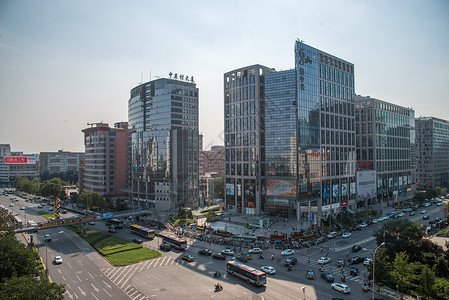 北京海淀区北京城市建筑和街道背景