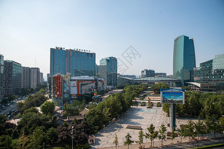 环境背景海报北京城市建筑和街道背景