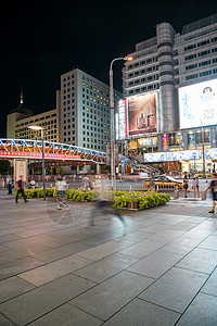 发展海报现代发展首都北京商业街夜景背景