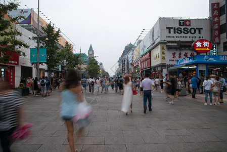 城市传统文化商店北京王府井大街背景图片