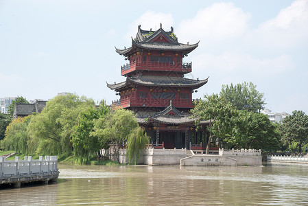 清江浦楼江苏无锡景区风景背景