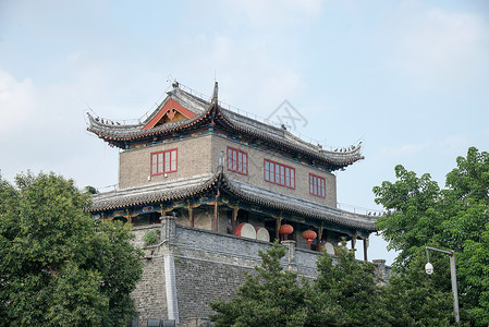 围墙镇楼江苏淮安的美丽景区背景