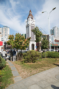 亚洲旅游胜地旅游目的地辽宁省丹东城市建筑背景图片