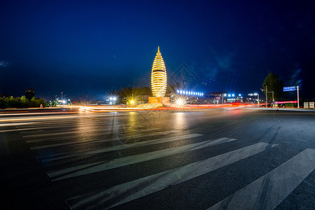 天空和路素材交通旅途都市风景河北省容城县容和塔背景