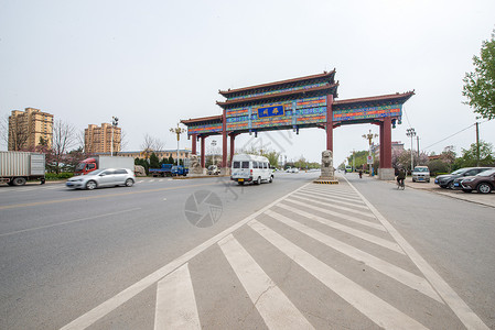 路面地面旅行者河北省雄州牌坊背景