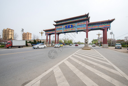 天空风景无人河北省雄州牌坊背景