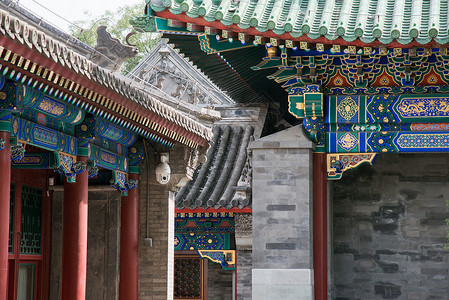 建筑外部亭台楼阁彩色图片北京恭王府图片