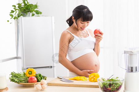 青菜身体保养亚洲幸福的孕妇图片