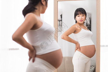 孕妇照镜子背景