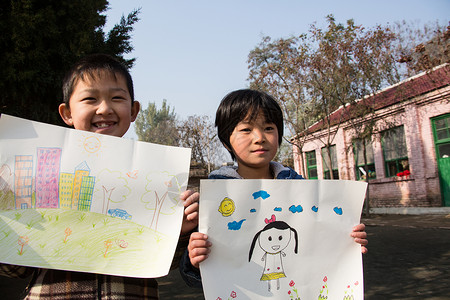 社会教育海报环境6岁到7岁女孩乡村小学里的小学生背景