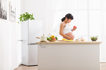 膳食仅成年人家务劳动幸福的孕妇高清图片