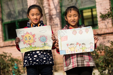 摄影作品素材摄影学校信心乡村小学里的小学生背景