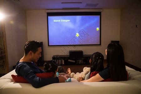 儿童影院团结幸福家庭看电视背景