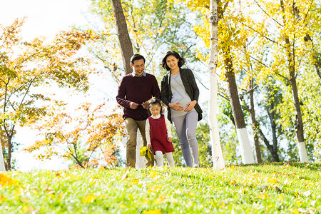彩色图片健康生活方式郊区幸福家庭在户外玩耍图片