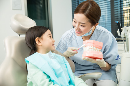 签约流程牙科医生给患者治疗背景