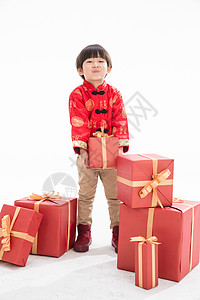 传统庆典节日白昼小男孩过新年图片