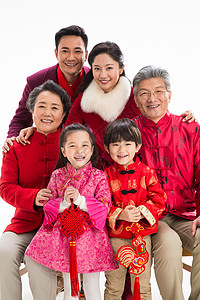 传统传统节日满意幸福家庭过新年图片