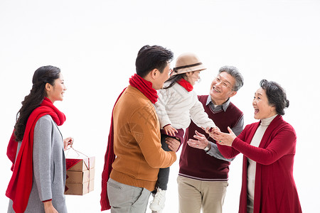 传统文化春节独生子家庭幸福家庭庆祝新年图片
