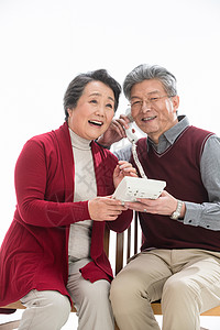 幸福东亚60多岁老年夫妇过新年图片