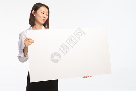 亚洲亚洲人仅一个人商务青年女人和白板图片