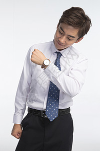 摄影亚洲青年文化戴着腕表的商务青年男人图片