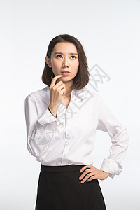 20多岁做计划东亚商务青年女人高清图片