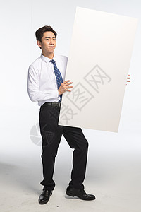商务青年男人和白板高清图片