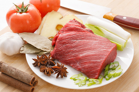 案板纹理传统文化肉和调味品高清图片