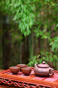 陶瓷茶盘紫砂壶元素健康生活方式茶具背景