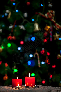 温馨圣诞树户内圣诞装饰高清图片
