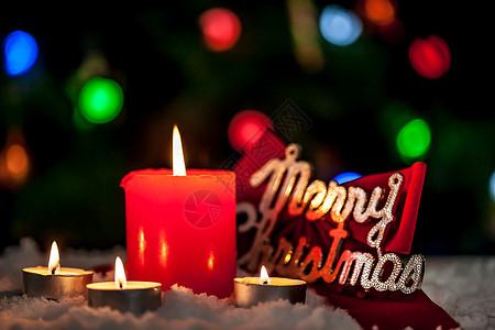 字母火素材灯光圣诞装饰物前景聚焦圣诞节装饰背景