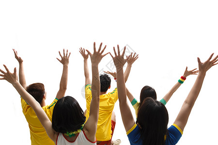 世界杯背影艺术文化和娱乐背影动态动作青年球迷拉拉队背景