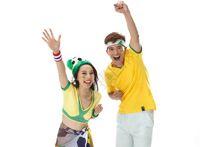 面部表情巴西文化运动青年球迷拉拉队背景图片