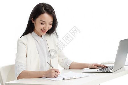 笔记本电脑人轻松年轻商务女图片