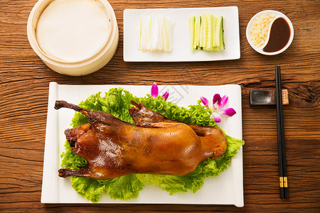 鸭子肉水平构图肉北京烤鸭图片