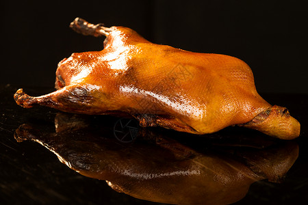 黑色餐盘美味户内水平构图北京烤鸭背景