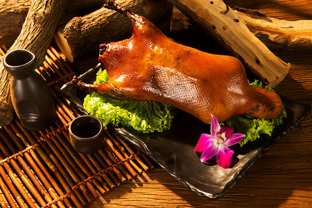 食品产业摄影食品特色北京烤鸭背景