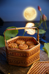 传统文化静物饮食中秋节月饼图片